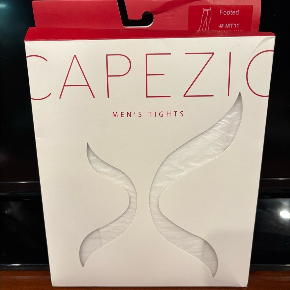 CAPEZIO MEN'S FOOTED WHITE TIGHT - Picture 3 of 5